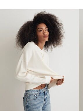 Madewell Waffle Knit Boxy Sweatshirt Tee